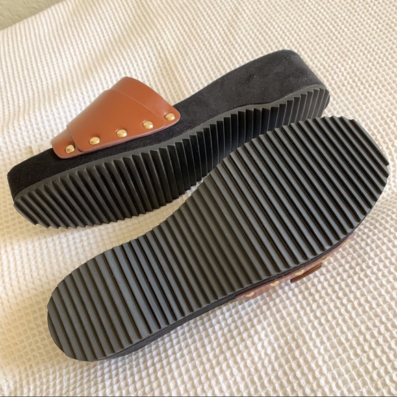 Zara Slip On Platform Wedges Reddish Brown Size US 7.5 EUR 38 - Picture 4 of 8